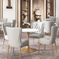 Glam Style Sintered Stone White Dining¬†Room¬†Set with Round Table Dining Table Furniture Clearhalo 'Dining Room Sets' 'Dining Tables & Seating' 'dining_room_set' 'furn' 'furn_dining_room_set' 'Furniture' 'furniture_dining_room_set' 'Kitchen & Dining Furniture' 'kitchen&dining_furn' 'kitchen' 3522698