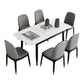 Minimalist Sintered Stone Extendable Dining Set Rectangle Shape White Dining Set for Kitchen 7 Piece Set Clearhalo 'Dining Room Sets' 'Dining Tables & Seating' 'dining_room_set' 'furn' 'furn_dining_room_set' 'Furniture' 'furniture_dining_room_set' 'Kitchen & Dining Furniture' 'kitchen&dining_furn' 'kitchen' 3522701