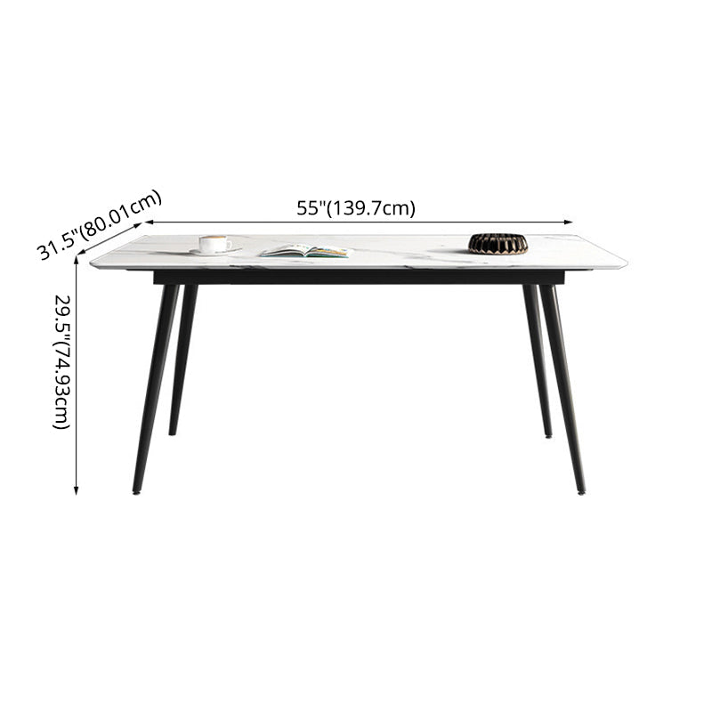 Minimalist Dining Table Set with Sintered Stone Dining Table and Upholstered Chairs Clearhalo 'Dining Room Sets' 'Dining Tables & Seating' 'dining_room_set' 'furn' 'furn_dining_room_set' 'Furniture' 'furniture_dining_room_set' 'Kitchen & Dining Furniture' 'kitchen&dining_furn' 'kitchen' 3522729