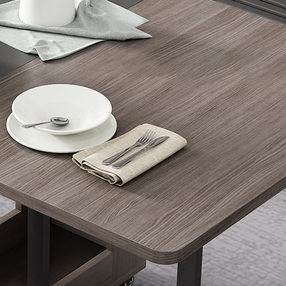 Modern Style Traditional Height Dining Set with with Drop Leaf Table and Trestle Base Clearhalo 'Dining Room Sets' 'Dining Tables & Seating' 'dining_room_set' 'furn' 'furn_dining_room_set' 'Furniture' 'furniture_dining_room_set' 'Kitchen & Dining Furniture' 'kitchen&dining_furn' 'kitchen' 3522766