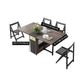 Modern Style Traditional Height Dining Set with with Drop Leaf Table and Trestle Base Clearhalo 'Dining Room Sets' 'Dining Tables & Seating' 'dining_room_set' 'furn' 'furn_dining_room_set' 'Furniture' 'furniture_dining_room_set' 'Kitchen & Dining Furniture' 'kitchen&dining_furn' 'kitchen' 3522769