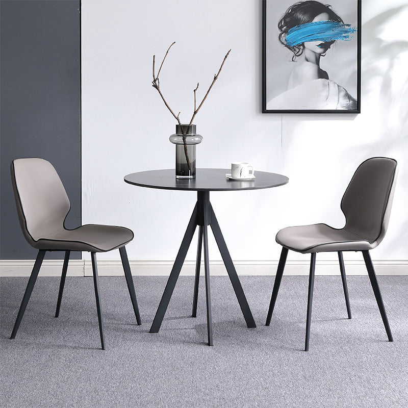 Modern Style Sintered Stone Dining Room Set Black Round Table Formal Dining Table Furniture Clearhalo 'Dining Room Sets' 'Dining Tables & Seating' 'dining_room_set' 'furn' 'furn_dining_room_set' 'Furniture' 'furniture_dining_room_set' 'Kitchen & Dining Furniture' 'kitchen&dining_furn' 'kitchen' 3522798