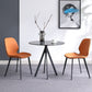 Modern Style Sintered Stone Dining Room Set Black Round Table Formal Dining Table Furniture Orange 3 Piece Set Clearhalo 'Dining Room Sets' 'Dining Tables & Seating' 'dining_room_set' 'furn' 'furn_dining_room_set' 'Furniture' 'furniture_dining_room_set' 'Kitchen & Dining Furniture' 'kitchen&dining_furn' 'kitchen' 3522800