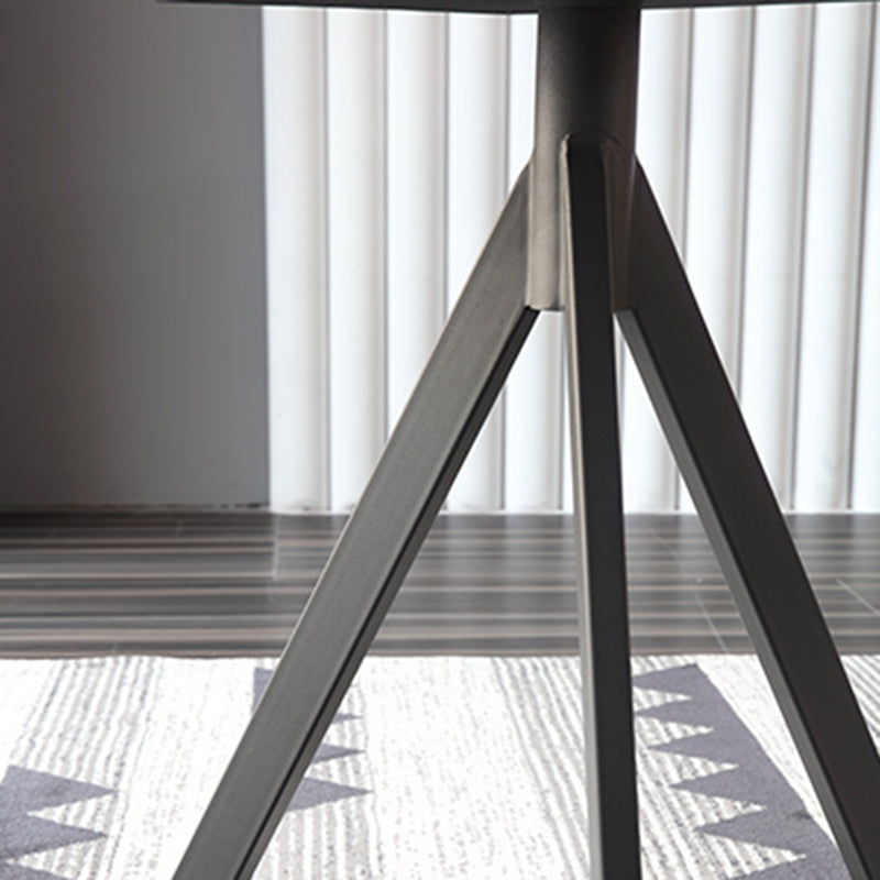 Modern Style Sintered Stone Dining Room Set Black Round Formal Dining Table Furniture Clearhalo 'Dining Room Sets' 'Dining Tables & Seating' 'dining_room_set' 'furn' 'furn_dining_room_set' 'Furniture' 'furniture_dining_room_set' 'Kitchen & Dining Furniture' 'kitchen&dining_furn' 'kitchen' 3522818