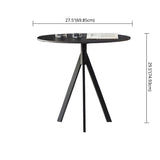 Modern Style Sintered Stone Dining Room Set Black Round Formal Dining Table Furniture Clearhalo 'Dining Room Sets' 'Dining Tables & Seating' 'dining_room_set' 'furn' 'furn_dining_room_set' 'Furniture' 'furniture_dining_room_set' 'Kitchen & Dining Furniture' 'kitchen&dining_furn' 'kitchen' 3522823