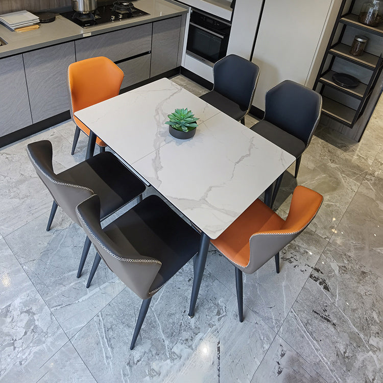 Modern Style Kitchen Sintered Stone Dining Set with Drop Leaf Dining Room Table Set Clearhalo 'Dining Room Sets' 'Dining Tables & Seating' 'dining_room_set' 'furn' 'furn_dining_room_set' 'Furniture' 'furniture_dining_room_set' 'Kitchen & Dining Furniture' 'kitchen&dining_furn' 'kitchen' 3522829