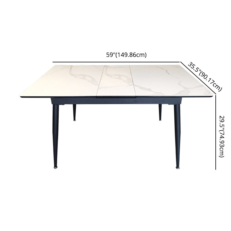 Modern Style Kitchen Sintered Stone Dining Set with Drop Leaf Dining Room Table Set Clearhalo 'Dining Room Sets' 'Dining Tables & Seating' 'dining_room_set' 'furn' 'furn_dining_room_set' 'Furniture' 'furniture_dining_room_set' 'Kitchen & Dining Furniture' 'kitchen&dining_furn' 'kitchen' 3522840