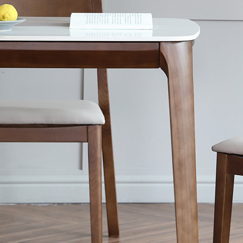 Contemporary Sintered Stone Standard Dining Set Rectangle Shape White Dining Set with 4 Legs Table Clearhalo 'Dining Room Sets' 'Dining Tables & Seating' 'dining_room_set' 'furn' 'furn_dining_room_set' 'Furniture' 'furniture_dining_room_set' 'Kitchen & Dining Furniture' 'kitchen&dining_furn' 'kitchen' 3522844