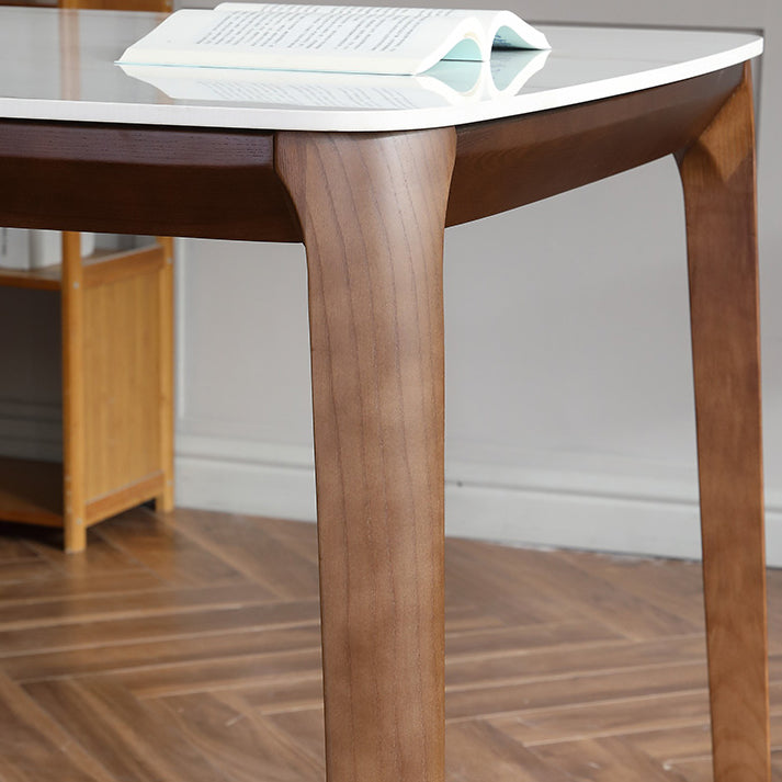 Contemporary Sintered Stone Standard Dining Set Rectangle Shape White Dining Set with 4 Legs Table Clearhalo 'Dining Room Sets' 'Dining Tables & Seating' 'dining_room_set' 'furn' 'furn_dining_room_set' 'Furniture' 'furniture_dining_room_set' 'Kitchen & Dining Furniture' 'kitchen&dining_furn' 'kitchen' 3522848