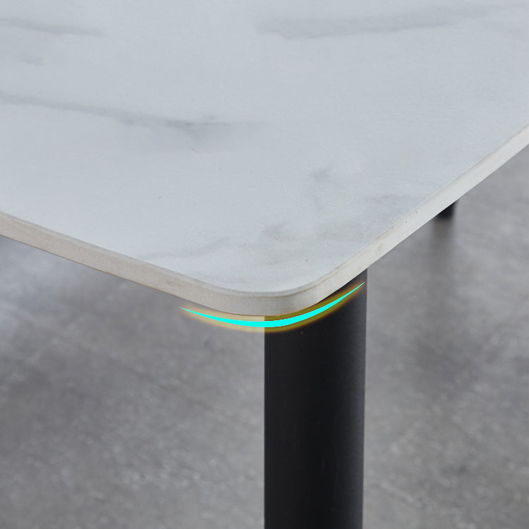 Minimalist Style Table Set with Sintered Stone Dining Table and Padded Chairs Clearhalo 'Dining Room Sets' 'Dining Tables & Seating' 'dining_room_set' 'furn' 'furn_dining_room_set' 'Furniture' 'furniture_dining_room_set' 'Kitchen & Dining Furniture' 'kitchen&dining_furn' 'kitchen' 3522874