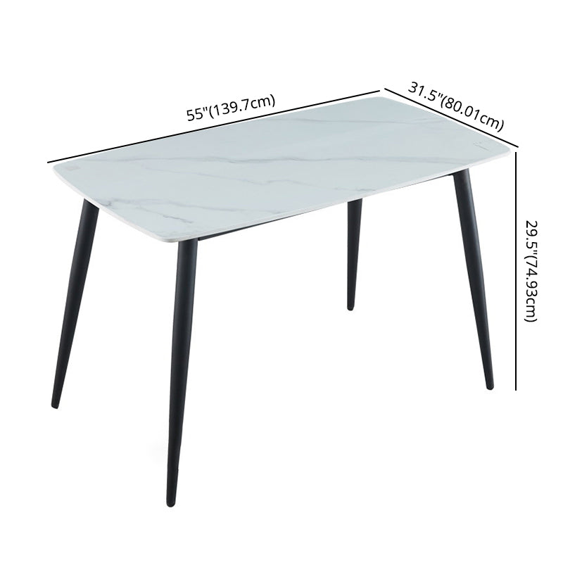 Minimalist Style Table Set with Sintered Stone Dining Table and Padded Chairs Clearhalo 'Dining Room Sets' 'Dining Tables & Seating' 'dining_room_set' 'furn' 'furn_dining_room_set' 'Furniture' 'furniture_dining_room_set' 'Kitchen & Dining Furniture' 'kitchen&dining_furn' 'kitchen' 3522879