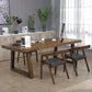 Contemporary Solid Wood Dining Table Set Rectangle Shape Standard Dining Set in Brown with 4 Chairs Clearhalo 'Dining Room Sets' 'Dining Tables & Seating' 'dining_room_set' 'furn' 'furn_dining_room_set' 'Furniture' 'furniture_dining_room_set' 'Kitchen & Dining Furniture' 'kitchen&dining_furn' 'kitchen' 3522884