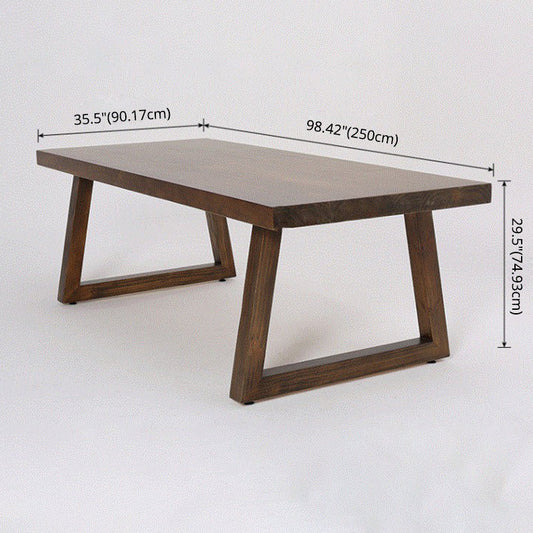 Contemporary Solid Wood Dining Table Set Rectangle Shape Standard Dining Set in Brown Clearhalo 'Dining Room Sets' 'Dining Tables & Seating' 'dining_room_set' 'furn' 'furn_dining_room_set' 'Furniture' 'furniture_dining_room_set' 'Kitchen & Dining Furniture' 'kitchen&dining_furn' 'kitchen' 3522897