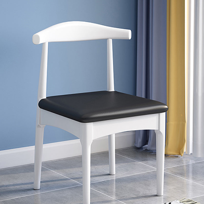 Scandinavian Wood Dining Chairs Indoor Armless Open Back Dining Side Chair Black 1 Piece White Clearhalo ' kitchen&dining_furn' 'Dining Chairs' 'Dining Tables & Seating' 'dining_chair' 'furn' 'furn_dining_chair' 'Furniture' 'furniture_dining_chair' 'Kitchen & Dining Furniture' 'kitchen' 3522901