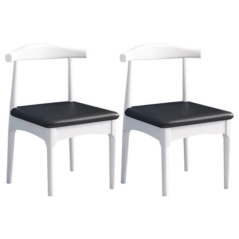 Scandinavian Wood Dining Chairs Indoor Armless Open Back Dining Side Chair Black 2 Piece Set White Clearhalo ' kitchen&dining_furn' 'Dining Chairs' 'Dining Tables & Seating' 'dining_chair' 'furn' 'furn_dining_chair' 'Furniture' 'furniture_dining_chair' 'Kitchen & Dining Furniture' 'kitchen' 3522903