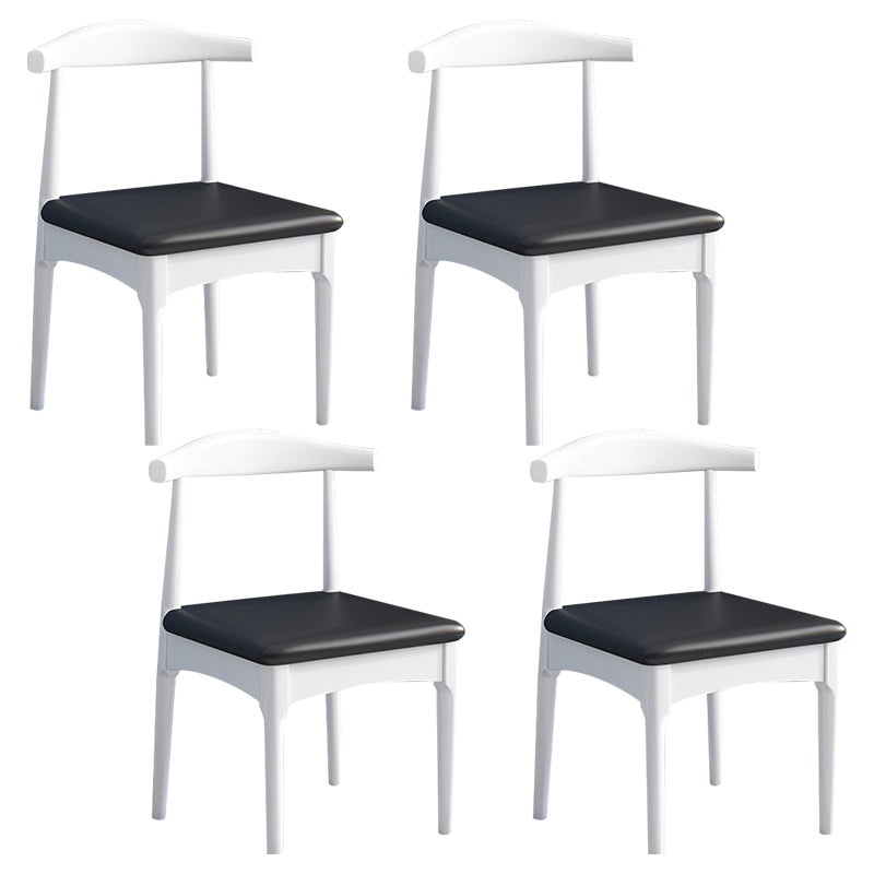 Scandinavian Wood Dining Chairs Indoor Armless Open Back Dining Side Chair Black 4 Piece Set White Clearhalo ' kitchen&dining_furn' 'Dining Chairs' 'Dining Tables & Seating' 'dining_chair' 'furn' 'furn_dining_chair' 'Furniture' 'furniture_dining_chair' 'Kitchen & Dining Furniture' 'kitchen' 3522904