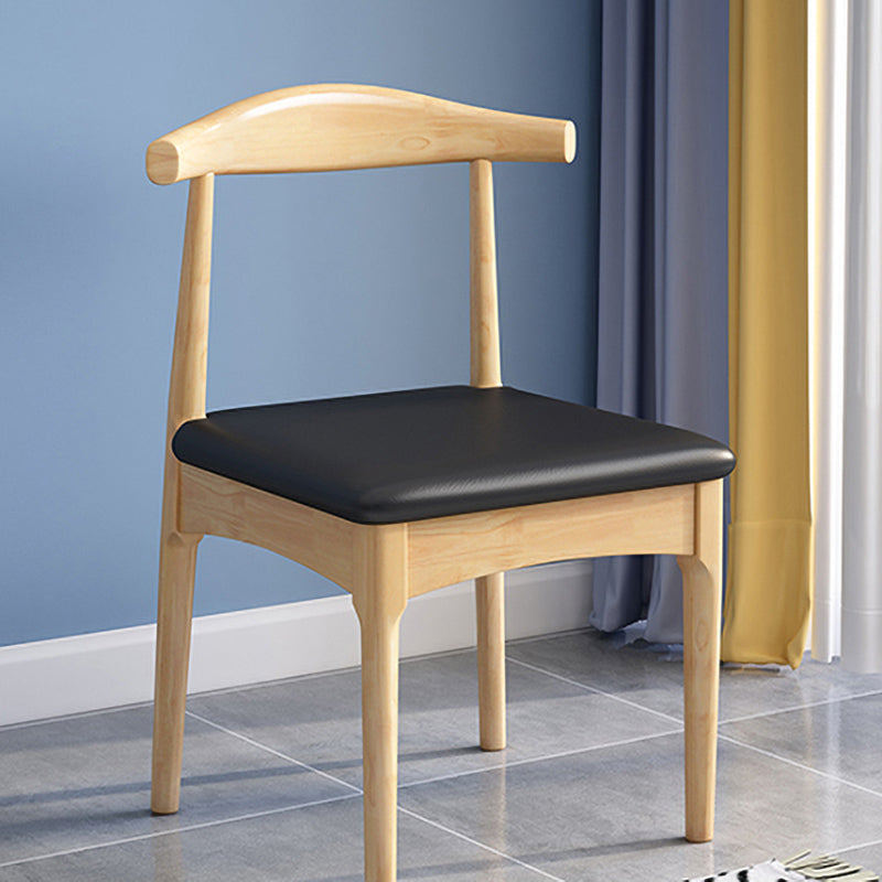 Scandinavian Wood Dining Chairs Indoor Armless Open Back Dining Side Chair Black 1 Piece Natural Wood Clearhalo ' kitchen&dining_furn' 'Dining Chairs' 'Dining Tables & Seating' 'dining_chair' 'furn' 'furn_dining_chair' 'Furniture' 'furniture_dining_chair' 'Kitchen & Dining Furniture' 'kitchen' 3522907