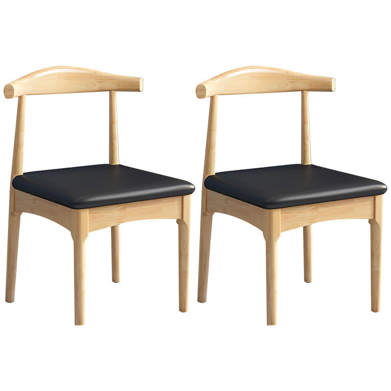 Scandinavian Wood Dining Chairs Indoor Armless Open Back Dining Side Chair Black 2 Piece Set Natural Wood Clearhalo ' kitchen&dining_furn' 'Dining Chairs' 'Dining Tables & Seating' 'dining_chair' 'furn' 'furn_dining_chair' 'Furniture' 'furniture_dining_chair' 'Kitchen & Dining Furniture' 'kitchen' 3522908