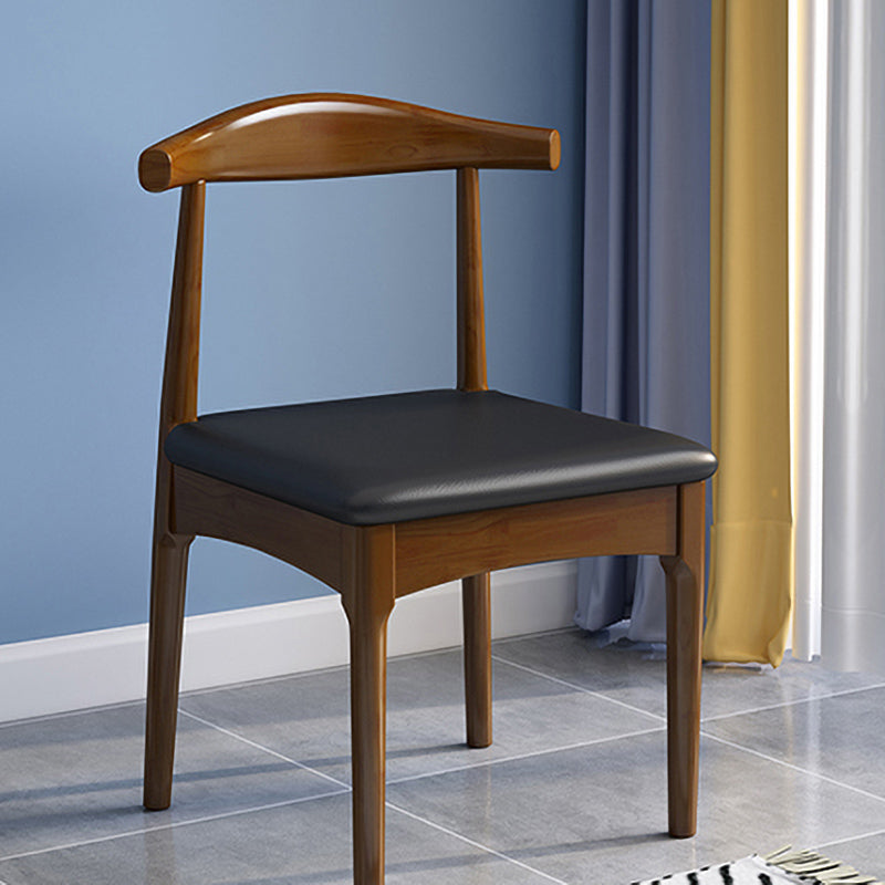 Scandinavian Wood Dining Chairs Indoor Armless Open Back Dining Side Chair Black 1 Piece Walnut Clearhalo ' kitchen&dining_furn' 'Dining Chairs' 'Dining Tables & Seating' 'dining_chair' 'furn' 'furn_dining_chair' 'Furniture' 'furniture_dining_chair' 'Kitchen & Dining Furniture' 'kitchen' 3522912