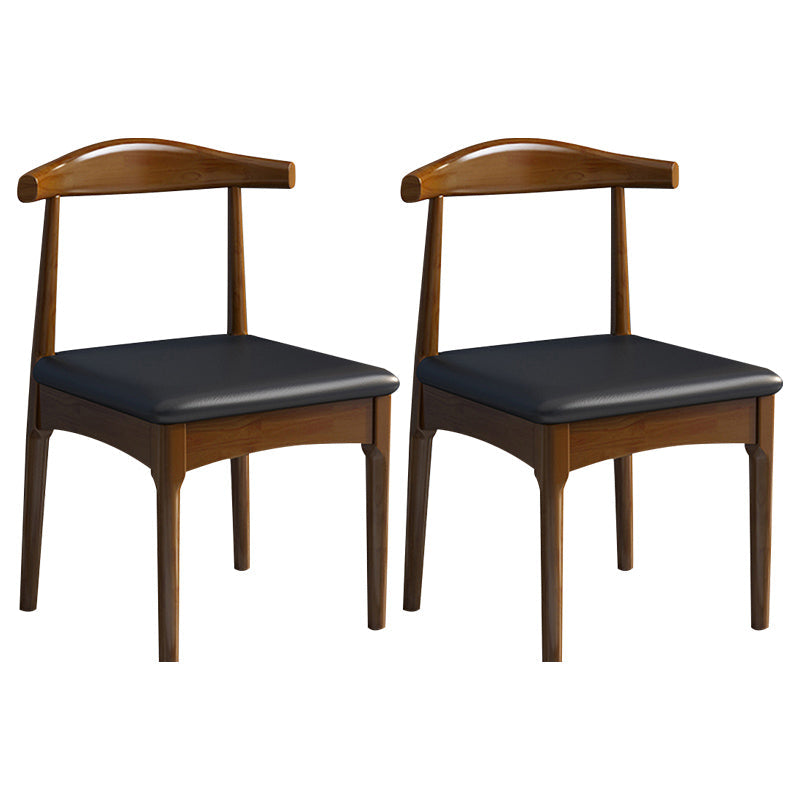 Scandinavian Wood Dining Chairs Indoor Armless Open Back Dining Side Chair Black 2 Piece Set Walnut Clearhalo ' kitchen&dining_furn' 'Dining Chairs' 'Dining Tables & Seating' 'dining_chair' 'furn' 'furn_dining_chair' 'Furniture' 'furniture_dining_chair' 'Kitchen & Dining Furniture' 'kitchen' 3522914