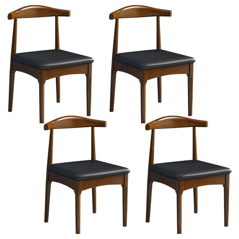Scandinavian Wood Dining Chairs Indoor Armless Open Back Dining Side Chair Black 4 Piece Set Walnut Clearhalo ' kitchen&dining_furn' 'Dining Chairs' 'Dining Tables & Seating' 'dining_chair' 'furn' 'furn_dining_chair' 'Furniture' 'furniture_dining_chair' 'Kitchen & Dining Furniture' 'kitchen' 3522916