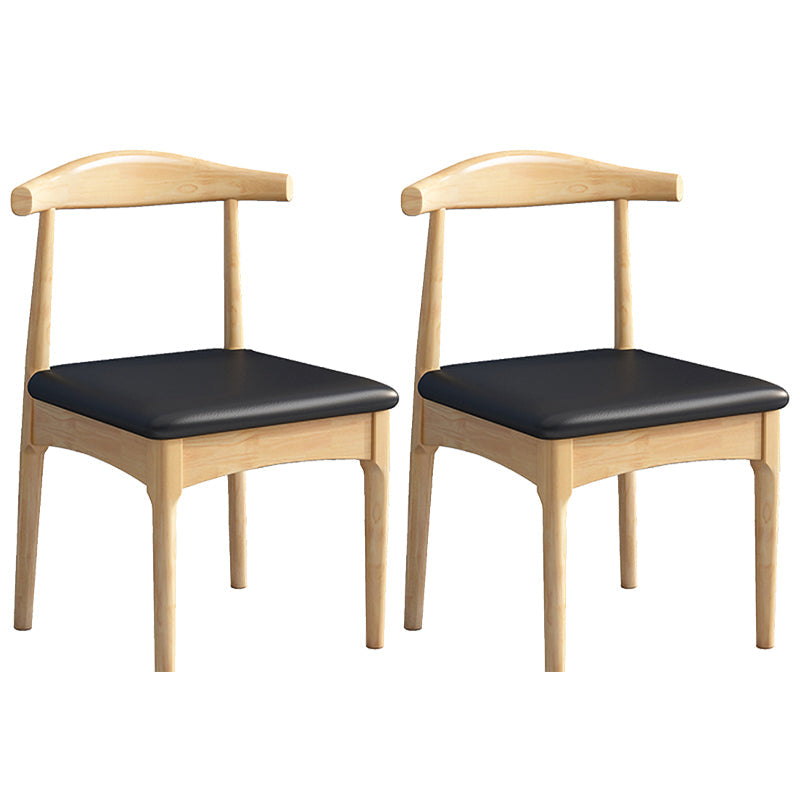 Scandinavian Wood Dining Chairs Indoor Armless Open Back Dining Side Chair Gloss Black 2 Piece Set Natural Wood Clearhalo ' kitchen&dining_furn' 'Dining Chairs' 'Dining Tables & Seating' 'dining_chair' 'furn' 'furn_dining_chair' 'Furniture' 'furniture_dining_chair' 'Kitchen & Dining Furniture' 'kitchen' 3522920