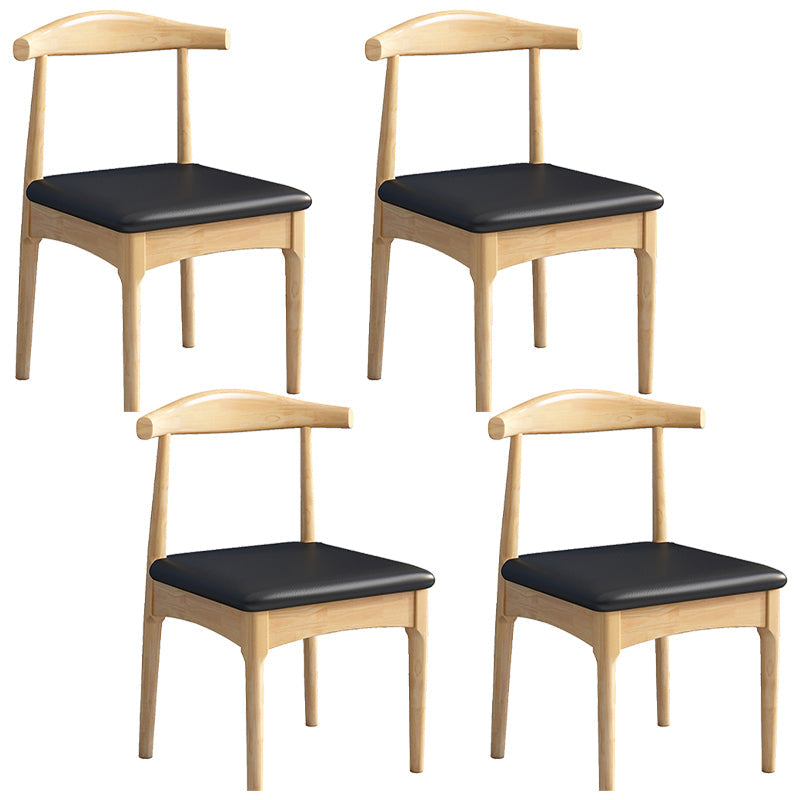 Scandinavian Wood Dining Chairs Indoor Armless Open Back Dining Side Chair Gloss Black 4 Piece Set Natural Wood Clearhalo ' kitchen&dining_furn' 'Dining Chairs' 'Dining Tables & Seating' 'dining_chair' 'furn' 'furn_dining_chair' 'Furniture' 'furniture_dining_chair' 'Kitchen & Dining Furniture' 'kitchen' 3522922