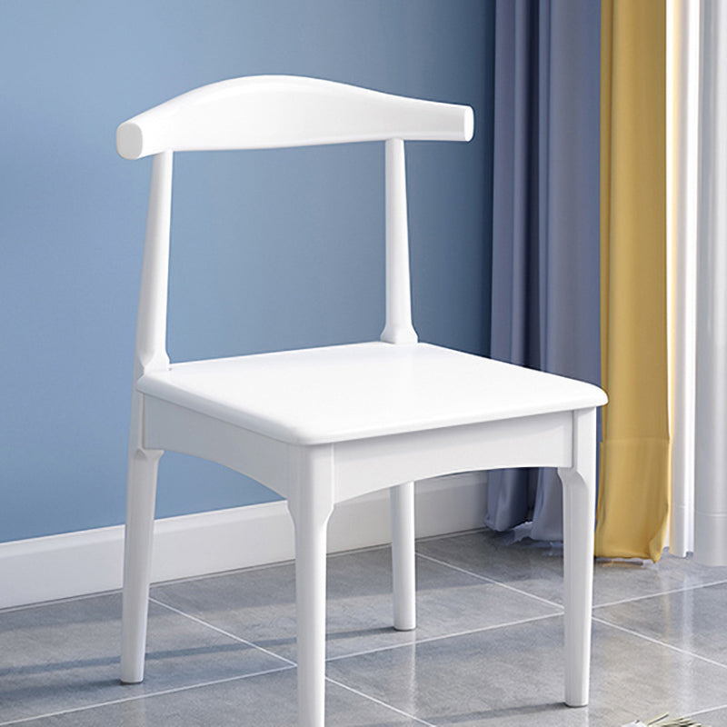 Scandinavian Wood Dining Chairs Indoor Armless Open Back Dining Side Chair White 1 Piece White Clearhalo ' kitchen&dining_furn' 'Dining Chairs' 'Dining Tables & Seating' 'dining_chair' 'furn' 'furn_dining_chair' 'Furniture' 'furniture_dining_chair' 'Kitchen & Dining Furniture' 'kitchen' 3522926