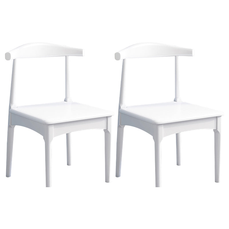 Scandinavian Wood Dining Chairs Indoor Armless Open Back Dining Side Chair White 2 Piece Set White Clearhalo ' kitchen&dining_furn' 'Dining Chairs' 'Dining Tables & Seating' 'dining_chair' 'furn' 'furn_dining_chair' 'Furniture' 'furniture_dining_chair' 'Kitchen & Dining Furniture' 'kitchen' 3522927