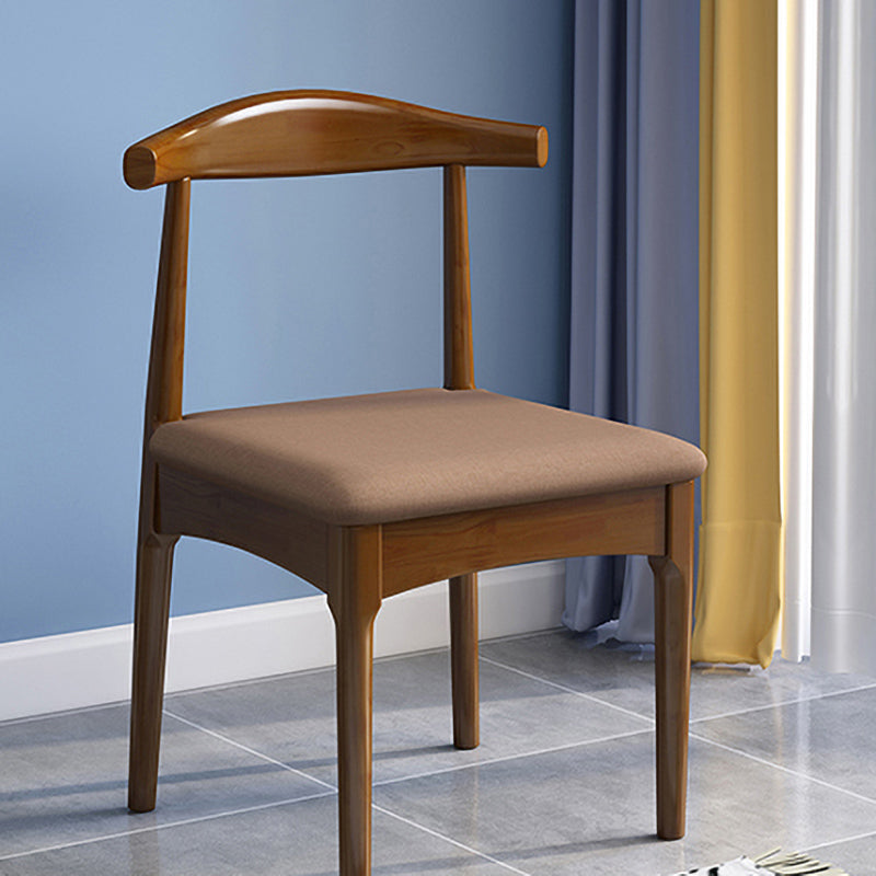 Scandinavian Wood Dining Chairs Indoor Armless Open Back Dining Side Chair Coffee 1 Piece Walnut Clearhalo ' kitchen&dining_furn' 'Dining Chairs' 'Dining Tables & Seating' 'dining_chair' 'furn' 'furn_dining_chair' 'Furniture' 'furniture_dining_chair' 'Kitchen & Dining Furniture' 'kitchen' 3522935