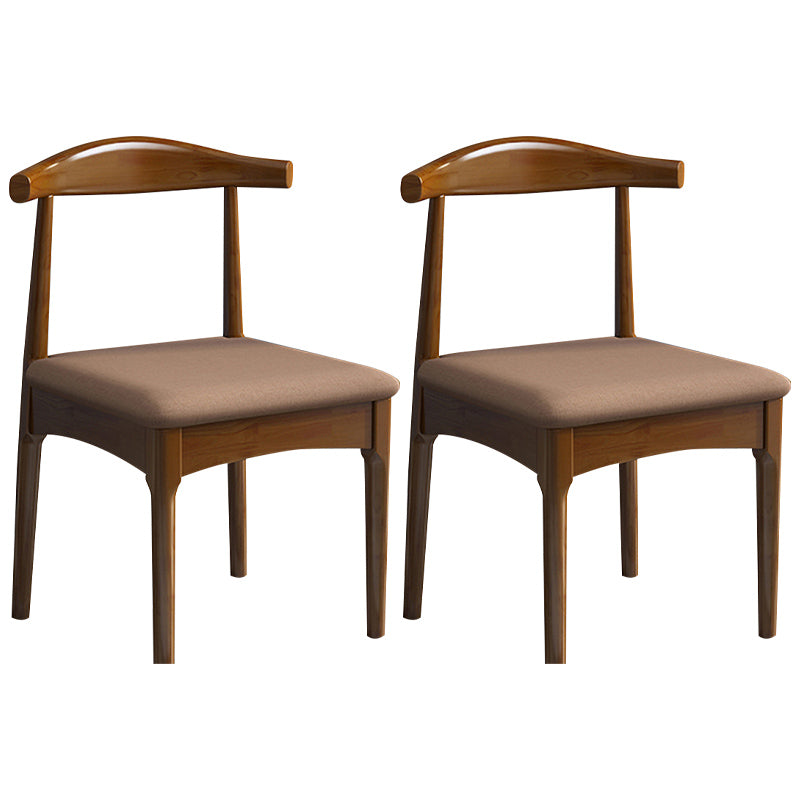 Scandinavian Wood Dining Chairs Indoor Armless Open Back Dining Side Chair Coffee 2 Piece Set Walnut Clearhalo ' kitchen&dining_furn' 'Dining Chairs' 'Dining Tables & Seating' 'dining_chair' 'furn' 'furn_dining_chair' 'Furniture' 'furniture_dining_chair' 'Kitchen & Dining Furniture' 'kitchen' 3522936
