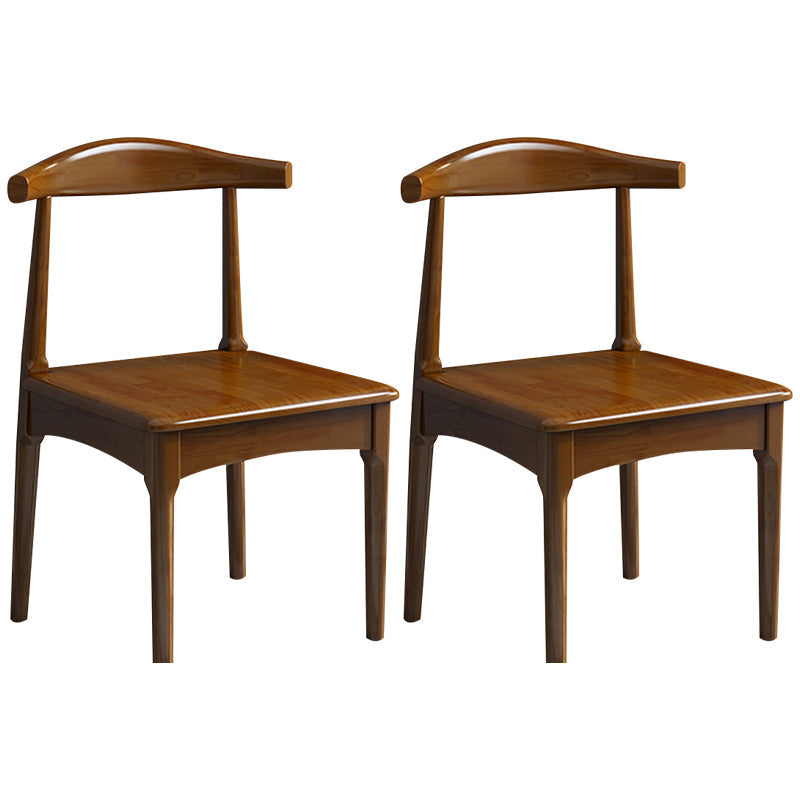 Scandinavian Wood Dining Chairs Indoor Armless Open Back Dining Side Chair Walnut 2 Piece Set Walnut Clearhalo ' kitchen&dining_furn' 'Dining Chairs' 'Dining Tables & Seating' 'dining_chair' 'furn' 'furn_dining_chair' 'Furniture' 'furniture_dining_chair' 'Kitchen & Dining Furniture' 'kitchen' 3522939