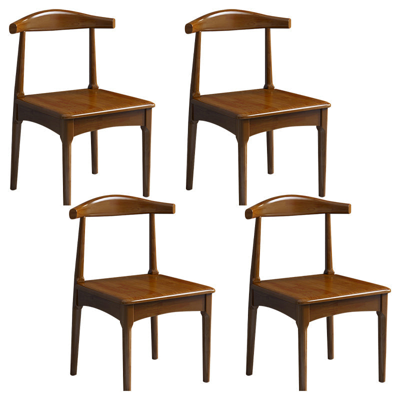 Scandinavian Wood Dining Chairs Indoor Armless Open Back Dining Side Chair Walnut 4 Piece Set Walnut Clearhalo ' kitchen&dining_furn' 'Dining Chairs' 'Dining Tables & Seating' 'dining_chair' 'furn' 'furn_dining_chair' 'Furniture' 'furniture_dining_chair' 'Kitchen & Dining Furniture' 'kitchen' 3522940