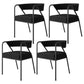 Industrial Style Metal Dining Chair Stackable Open Back Dining Side Chair for Home Black 4 Piece Set Black Clearhalo ' kitchen&dining_furn' 'Dining Chairs' 'Dining Tables & Seating' 'dining_chair' 'furn' 'furn_dining_chair' 'Furniture' 'furniture_dining_chair' 'Kitchen & Dining Furniture' 'kitchen' 3522946