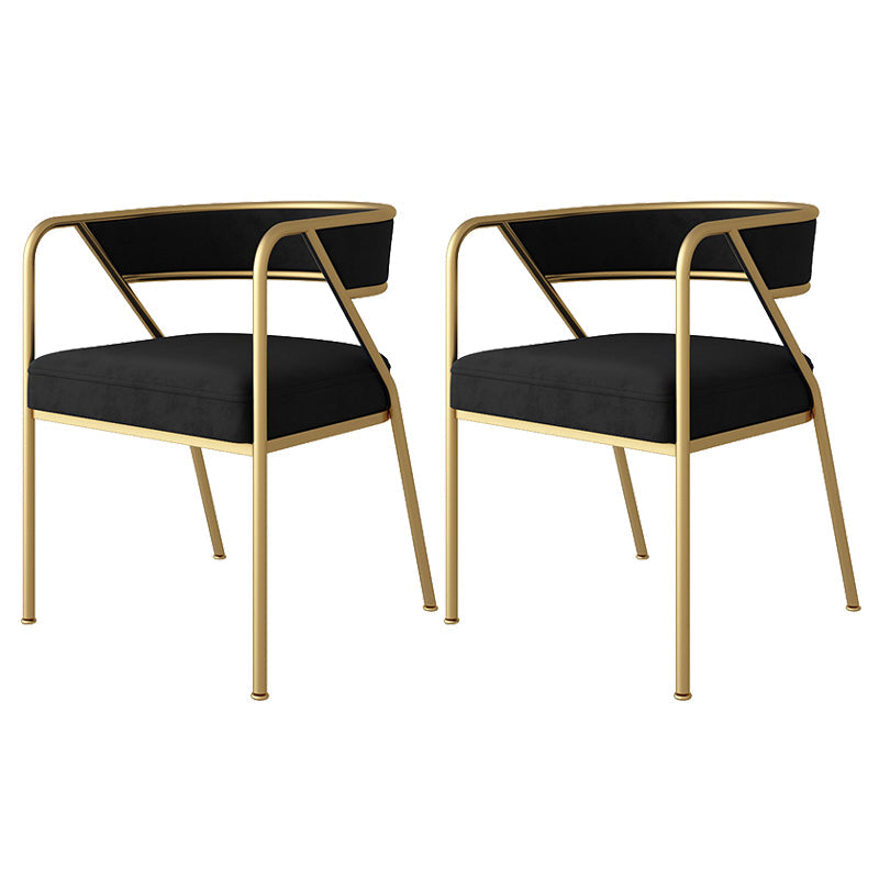 Industrial Style Metal Dining Chair Stackable Open Back Dining Side Chair for Home Black 2 Piece Set Brass Gold Clearhalo ' kitchen&dining_furn' 'Dining Chairs' 'Dining Tables & Seating' 'dining_chair' 'furn' 'furn_dining_chair' 'Furniture' 'furniture_dining_chair' 'Kitchen & Dining Furniture' 'kitchen' 3522950