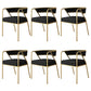 Industrial Style Metal Dining Chair Stackable Open Back Dining Side Chair for Home Black 6 Piece Set Brass Gold Clearhalo ' kitchen&dining_furn' 'Dining Chairs' 'Dining Tables & Seating' 'dining_chair' 'furn' 'furn_dining_chair' 'Furniture' 'furniture_dining_chair' 'Kitchen & Dining Furniture' 'kitchen' 3522954