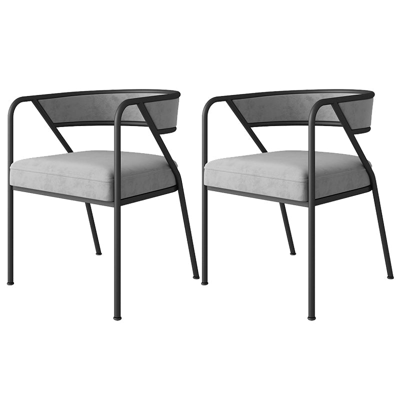 Industrial Style Metal Dining Chair Stackable Open Back Dining Side Chair for Home Grey 2 Piece Set Black Clearhalo ' kitchen&dining_furn' 'Dining Chairs' 'Dining Tables & Seating' 'dining_chair' 'furn' 'furn_dining_chair' 'Furniture' 'furniture_dining_chair' 'Kitchen & Dining Furniture' 'kitchen' 3522957