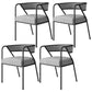 Industrial Style Metal Dining Chair Stackable Open Back Dining Side Chair for Home Grey 4 Piece Set Black Clearhalo ' kitchen&dining_furn' 'Dining Chairs' 'Dining Tables & Seating' 'dining_chair' 'furn' 'furn_dining_chair' 'Furniture' 'furniture_dining_chair' 'Kitchen & Dining Furniture' 'kitchen' 3522958