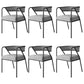 Industrial Style Metal Dining Chair Stackable Open Back Dining Side Chair for Home Grey 6 Piece Set Black Clearhalo ' kitchen&dining_furn' 'Dining Chairs' 'Dining Tables & Seating' 'dining_chair' 'furn' 'furn_dining_chair' 'Furniture' 'furniture_dining_chair' 'Kitchen & Dining Furniture' 'kitchen' 3522959