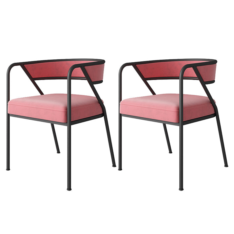 Industrial Style Metal Dining Chair Stackable Open Back Dining Side Chair for Home Pink 2 Piece Set Black Clearhalo ' kitchen&dining_furn' 'Dining Chairs' 'Dining Tables & Seating' 'dining_chair' 'furn' 'furn_dining_chair' 'Furniture' 'furniture_dining_chair' 'Kitchen & Dining Furniture' 'kitchen' 3522960
