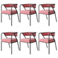 Industrial Style Metal Dining Chair Stackable Open Back Dining Side Chair for Home Pink 6 Piece Set Black Clearhalo ' kitchen&dining_furn' 'Dining Chairs' 'Dining Tables & Seating' 'dining_chair' 'furn' 'furn_dining_chair' 'Furniture' 'furniture_dining_chair' 'Kitchen & Dining Furniture' 'kitchen' 3522962