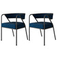 Industrial Style Metal Dining Chair Stackable Open Back Dining Side Chair for Home Blue 2 Piece Set Black Clearhalo ' kitchen&dining_furn' 'Dining Chairs' 'Dining Tables & Seating' 'dining_chair' 'furn' 'furn_dining_chair' 'Furniture' 'furniture_dining_chair' 'Kitchen & Dining Furniture' 'kitchen' 3522966