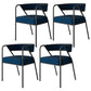 Industrial Style Metal Dining Chair Stackable Open Back Dining Side Chair for Home Blue 4 Piece Set Black Clearhalo ' kitchen&dining_furn' 'Dining Chairs' 'Dining Tables & Seating' 'dining_chair' 'furn' 'furn_dining_chair' 'Furniture' 'furniture_dining_chair' 'Kitchen & Dining Furniture' 'kitchen' 3522967