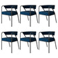 Industrial Style Metal Dining Chair Stackable Open Back Dining Side Chair for Home Blue 6 Piece Set Black Clearhalo ' kitchen&dining_furn' 'Dining Chairs' 'Dining Tables & Seating' 'dining_chair' 'furn' 'furn_dining_chair' 'Furniture' 'furniture_dining_chair' 'Kitchen & Dining Furniture' 'kitchen' 3522968