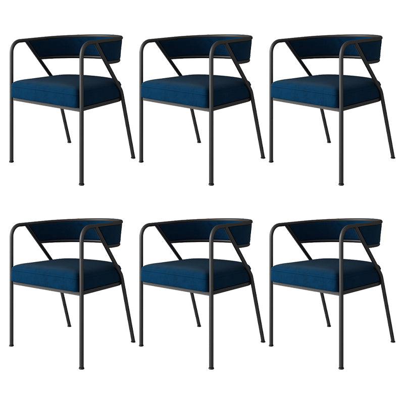 Industrial Style Metal Dining Chair Stackable Open Back Dining Side Chair for Home Blue 6 Piece Set Black Clearhalo ' kitchen&dining_furn' 'Dining Chairs' 'Dining Tables & Seating' 'dining_chair' 'furn' 'furn_dining_chair' 'Furniture' 'furniture_dining_chair' 'Kitchen & Dining Furniture' 'kitchen' 3522968