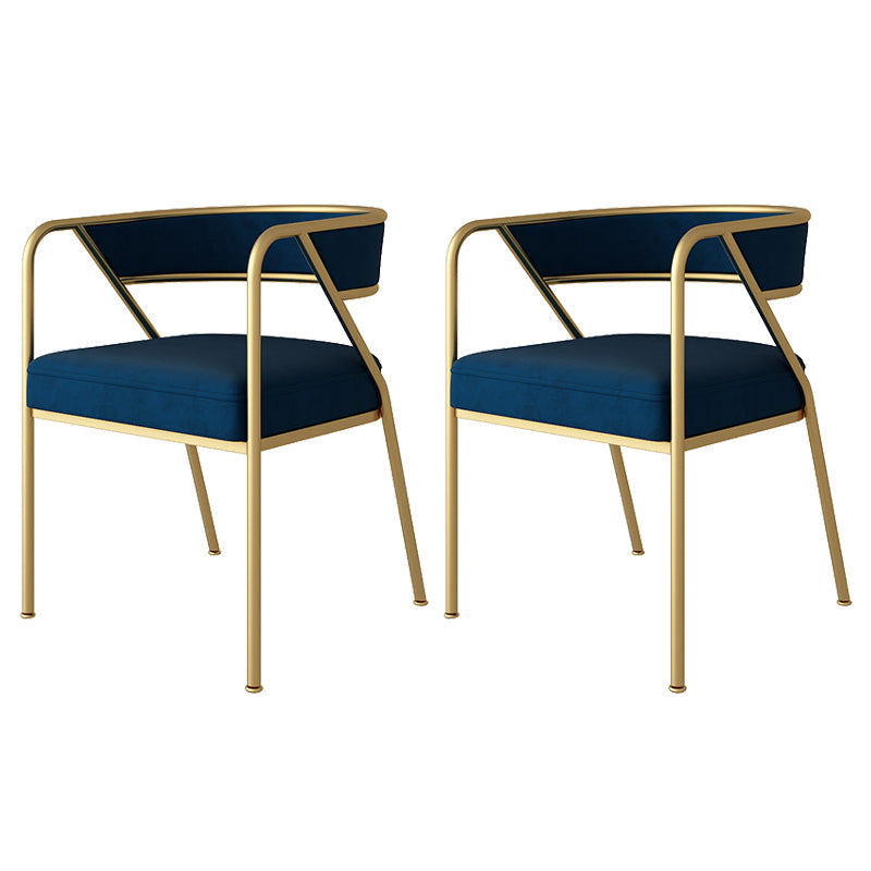 Industrial Style Metal Dining Chair Stackable Open Back Dining Side Chair for Home Blue 2 Piece Set Brass Gold Clearhalo ' kitchen&dining_furn' 'Dining Chairs' 'Dining Tables & Seating' 'dining_chair' 'furn' 'furn_dining_chair' 'Furniture' 'furniture_dining_chair' 'Kitchen & Dining Furniture' 'kitchen' 3522969