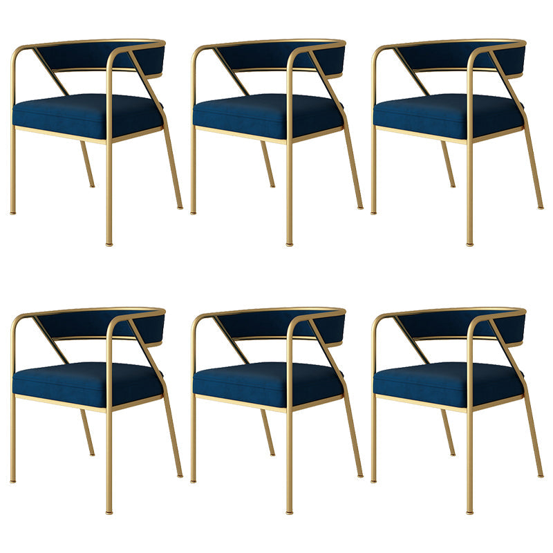 Industrial Style Metal Dining Chair Stackable Open Back Dining Side Chair for Home Blue 6 Piece Set Brass Gold Clearhalo ' kitchen&dining_furn' 'Dining Chairs' 'Dining Tables & Seating' 'dining_chair' 'furn' 'furn_dining_chair' 'Furniture' 'furniture_dining_chair' 'Kitchen & Dining Furniture' 'kitchen' 3522971