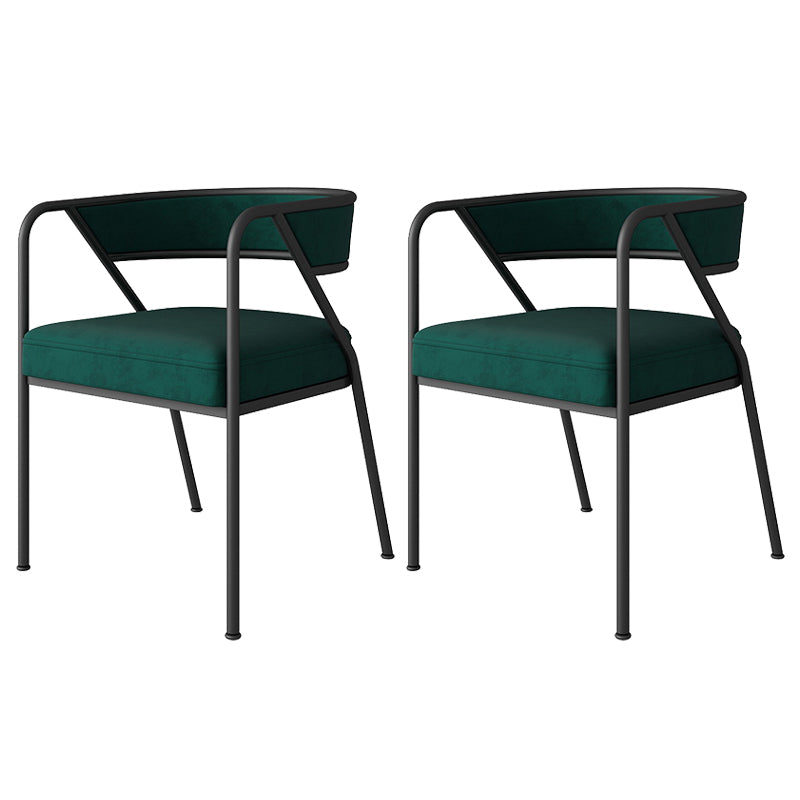 Industrial Style Metal Dining Chair Stackable Open Back Dining Side Chair for Home Green 2 Piece Set Black Clearhalo ' kitchen&dining_furn' 'Dining Chairs' 'Dining Tables & Seating' 'dining_chair' 'furn' 'furn_dining_chair' 'Furniture' 'furniture_dining_chair' 'Kitchen & Dining Furniture' 'kitchen' 3522972