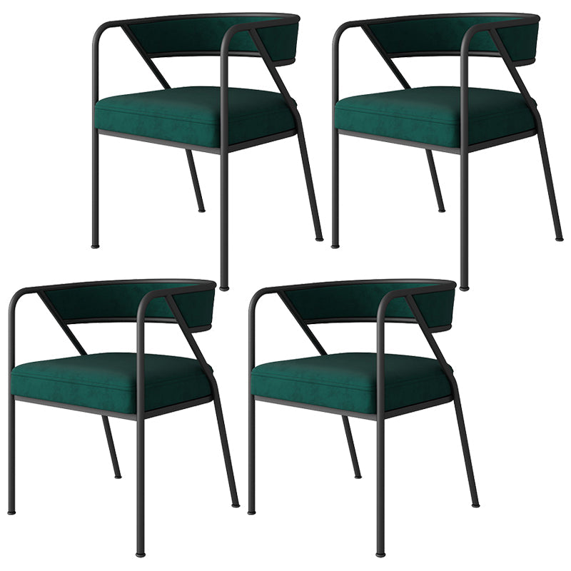 Industrial Style Metal Dining Chair Stackable Open Back Dining Side Chair for Home Green 4 Piece Set Black Clearhalo ' kitchen&dining_furn' 'Dining Chairs' 'Dining Tables & Seating' 'dining_chair' 'furn' 'furn_dining_chair' 'Furniture' 'furniture_dining_chair' 'Kitchen & Dining Furniture' 'kitchen' 3522973