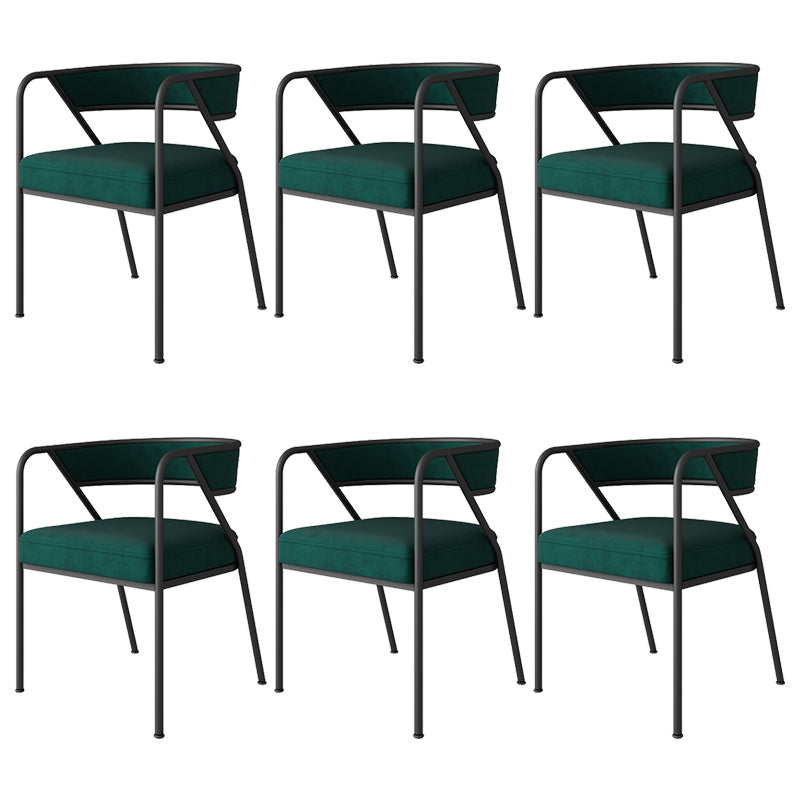 Industrial Style Metal Dining Chair Stackable Open Back Dining Side Chair for Home Green 6 Piece Set Black Clearhalo ' kitchen&dining_furn' 'Dining Chairs' 'Dining Tables & Seating' 'dining_chair' 'furn' 'furn_dining_chair' 'Furniture' 'furniture_dining_chair' 'Kitchen & Dining Furniture' 'kitchen' 3522974